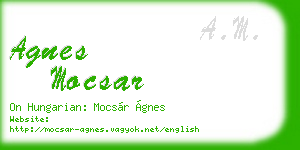 agnes mocsar business card