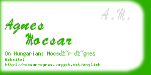 agnes mocsar business card